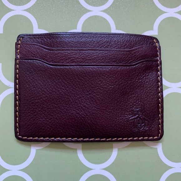 Penguin Card Case in Deep Plum - Picture 1 of 2